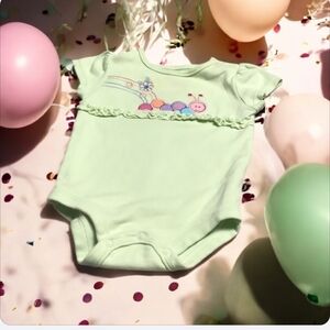 Garanimals mint green romper snail colorful 3/6mo great shape onesie